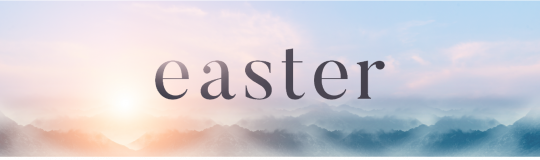 colorful sky at sunrise with word Easter